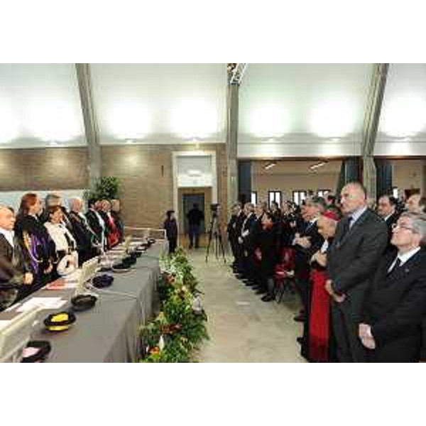 Renzo Tondo (Presidente Friuli Venezia Giulia) alla cerimonia di apertura del XXXIII Anno accademico dell'Ateneo friulano. (Udine 14/03/11)