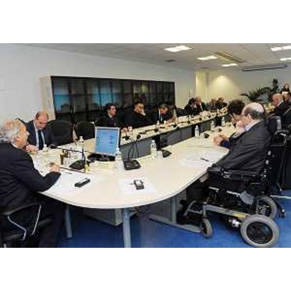 Ettore Romoli (Presidente Consiglio Autonomie Locali) e Vladimir Kosic (Assessore regionale Salute) nel corso della riunione del Consiglio delle Autonomie Locali. (Udine 14/03/11)