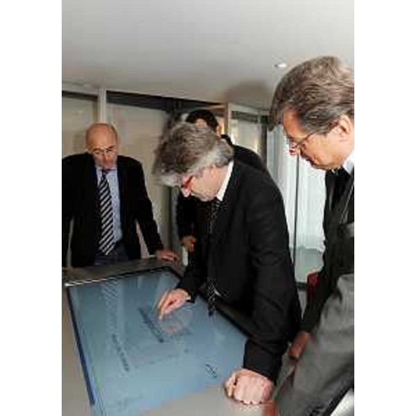 Daniele Galasso (Consigliere regionale), Renzo Tondo (Presidente Friuli Venezia Giulia) e Giovanni Da Pozzo (Presidente CCIAA Udine) all'inaugurazione della sede di FFF-Friuli Future Forum. (Udine 18/03/11)