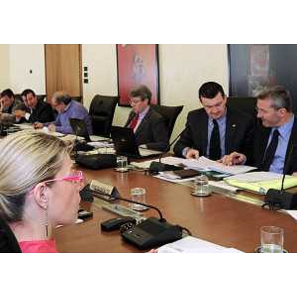 Federica Seganti (Assessore regionale Attività produttive) in II Commissione consiliare per l'illustrazione del ddl di riforma dell'Artigianato. (Trieste 22/03/11)