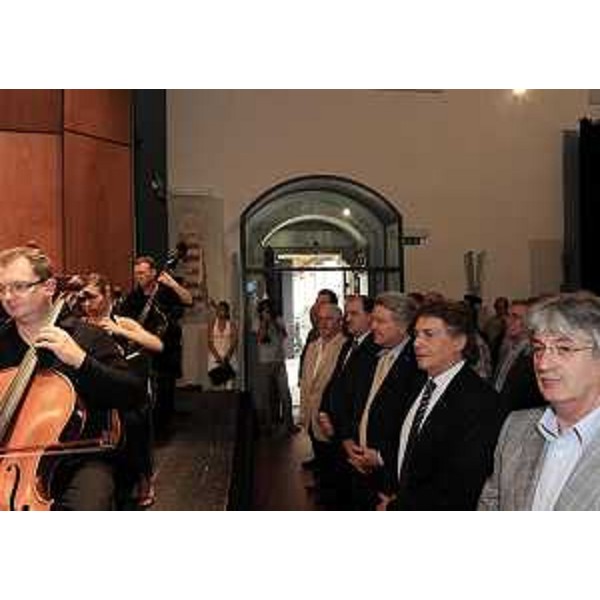 Renzo Tondo (Presidente Friuli Venezia Giulia), Antonio Devetag (Presidente Associazione Mittelfest) ed Elio De Anna (Assessore regionale Cultura) al concerto di apertura della XX edizione di Mittelfest, nella Chiesa di San Francesco. (Cividale del Friuli 09/07/11)