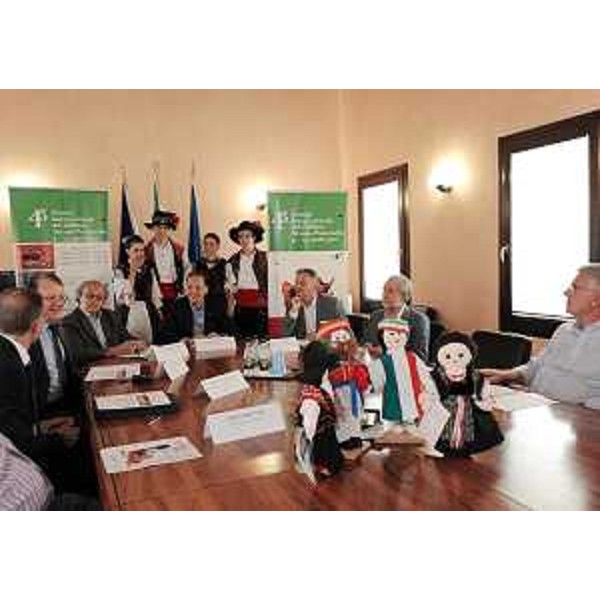 Luca Ciriani (Vicepresidente Friuli Venezia Giulia) alla presentazione del Festival internazionale del Folklore di Aviano-Piancavallo. (Pordenone 16/07/11)