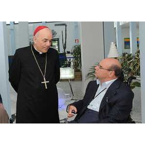 Andrea Bruno Mazzocato (Vescovo Udine) e Vladimir Kosic (Assessore Politiche Sociali Friuli Venezia Giulia). (Lignano Sabbiadoro 22/07/11)