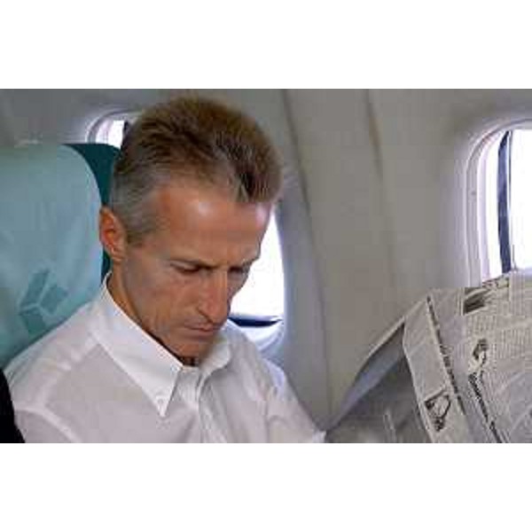 Riccardo Illy (Presidente Regione Friuli Venezia Giulia) in aereo