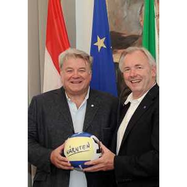 Elio De Anna (Assessore Sport e Relazioni internazionali FVG) e Gerhard Doerfler (Governatore Land Carinzia) nella sede della Regione Friuli Venezia Giulia. (Trieste 25/08/11)