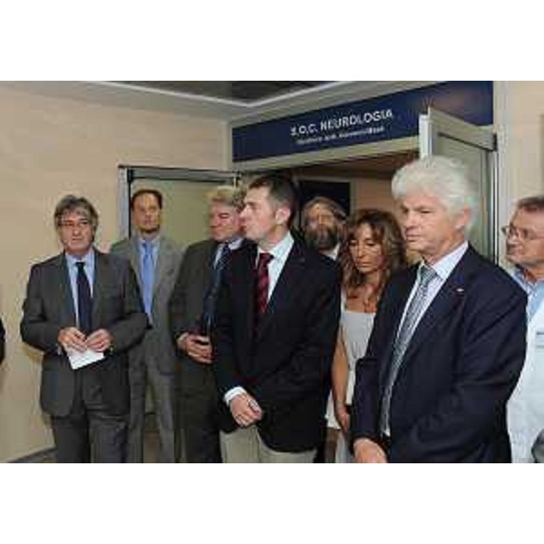 R.Tondo (Presidente Friuli Venezia Giulia), L.Ciriani (Vicepresidente FVG) e E.De Anna (Assessore regionale Cultura) all'inaugurazione del rinnovo del reparto di Neurologia al Santa Maria degli Angeli. (Pordenone 07/09/11)