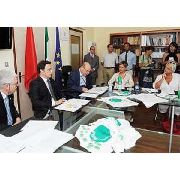 Bardh Spahia (Viceministro Salute Albania) e Vladimir Kosic (Assessore regionale Salute) alla riunione sul progetto di cooperazione internazionale in tema sanitario organizzata da Informest con la Regione FVG. (Trieste 13/09/11)