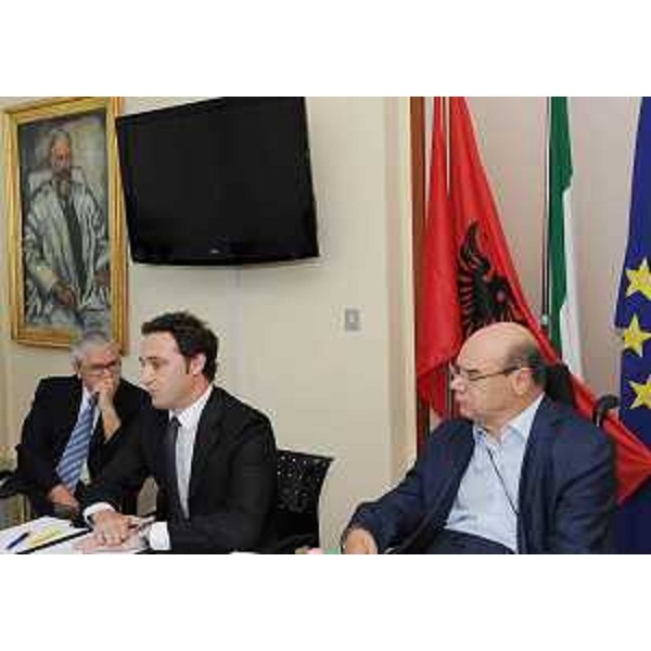 Mauro Melato (Direttore generale IRCCS Burlo Garofolo), Bardh Spahia (Viceministro Salute Albania) e Vladimir Kosic (Assessore regionale Salute). (Trieste 13/09/11)