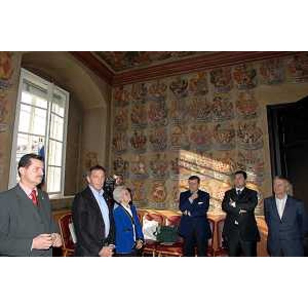 Riccardo Illy (Presidente Regione Friuli Venezia Giulia) con Franco Iacop (Assessore regionale per le relazioni internazionali, comunitarie e autonomie locali), Fabio Gava (Assessore del Veneto), Lobnig e Joerg Haider (Governatore della Carinzia). (Klagenfurt 11/01/07)