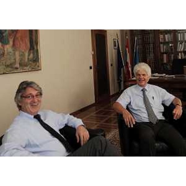 Renzo Tondo (Presidente Friuli Venezia Giulia) e Claudio Pedrotti (Sindaco Pordenone). (Pordenone 15/09/11)