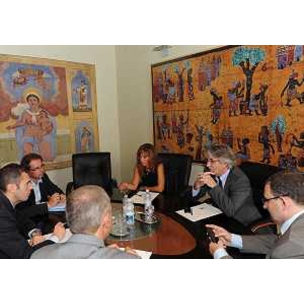 L'incontro tra Renzo Tondo (Presidente Friuli Venezia Giulia) e Alessandro Ciriani (Presidente Provincia Pordenone). (Pordenone 15/09/11)