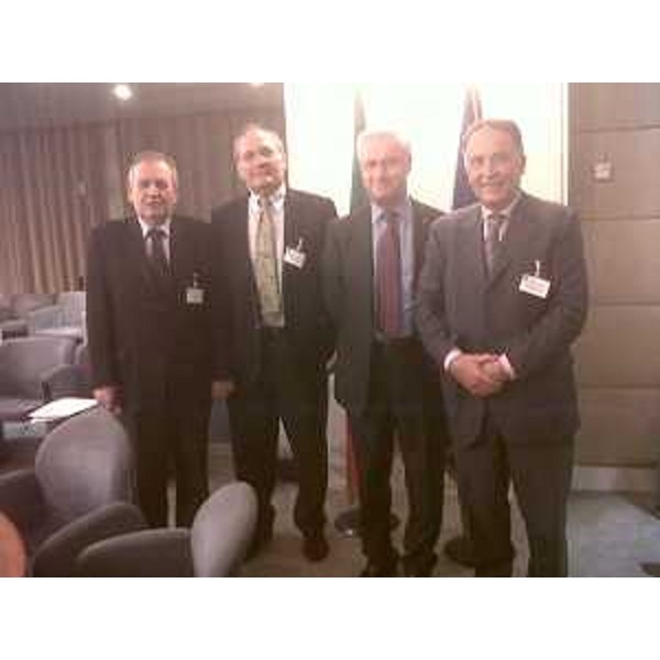 Adriano Toniut, Luigi Casagrande e Mario Tommasi (Corregionali, componenti del CGIE-Consiglio Generale degli Italiani all'Estero) e Giuseppe Napoli (Vicedirettore centrale Cultura, Sport, Relazioni internazionali e comunitarie della Regione). (Roma 13/10/11)