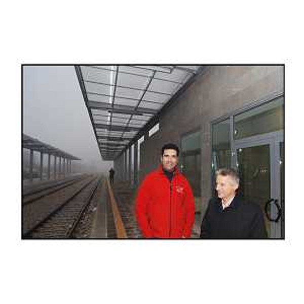 Riccardo Illy (Presidente Regione Friuli Venezia Giulia) visita il cantiere di costruzione della nuova stazione ferroviaria di Cividale del Friuli. (Cividale del Friuli 19/01/07)
