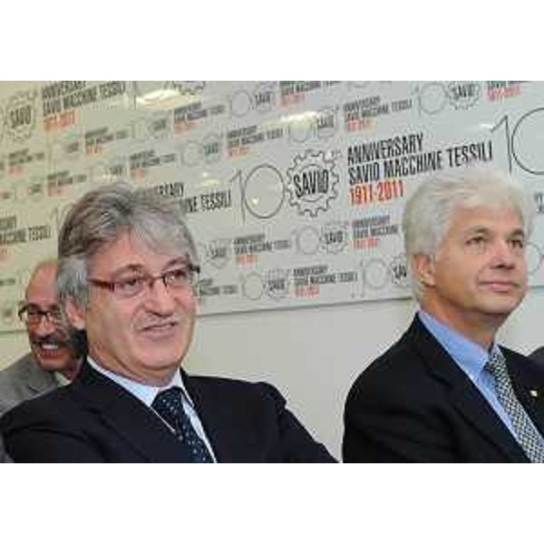 Renzo Tondo (Presidente Friuli Venezia Giulia) e Claudio Pedrotti (Sindaco Pordenone) alle celebrazioni del centenario della Savio Macchine Tessili. (Pordenone 20/10/11)