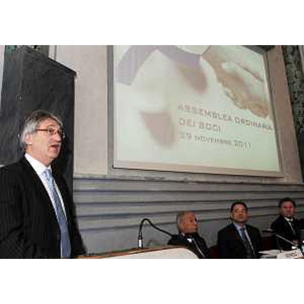 Renzo Tondo (Presidente Friuli Venezia Giulia) interviene all'assemblea ordinaria dei soci di Friulia. (Trieste 29/11/11)