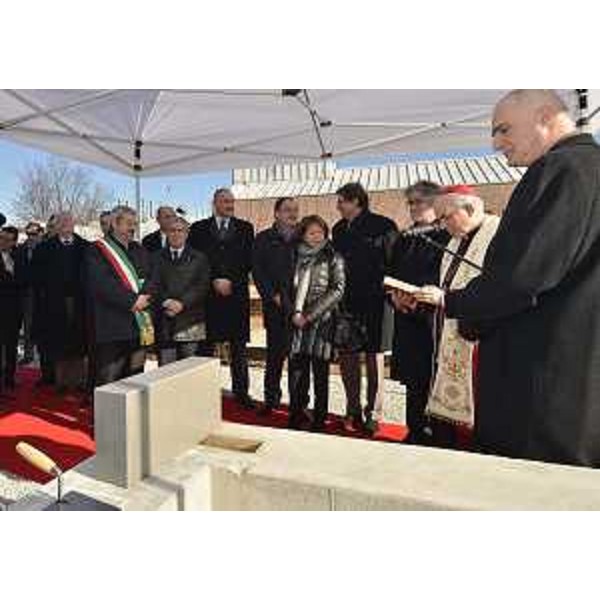 La cerimonia per la posa della prima pietra di nuovi edifici al Parco scientifico e tecnologico Danieli. (Udine 25/01/12)