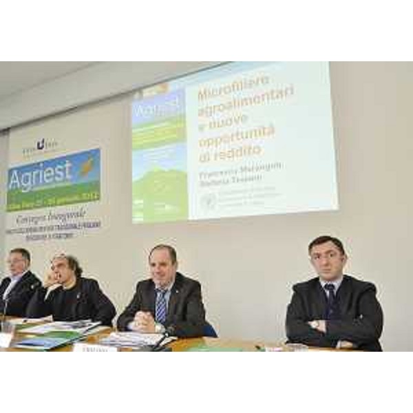 Claudio Violino (Assessore regionale Risorse rurali, agroalimentari e forestali) al convegno inaugurale della quarantasettesima edizione di Agriest "Qualità dell'agroalimentare tradizionale friulano ed economie di territorio". (Udine 27/01/12)