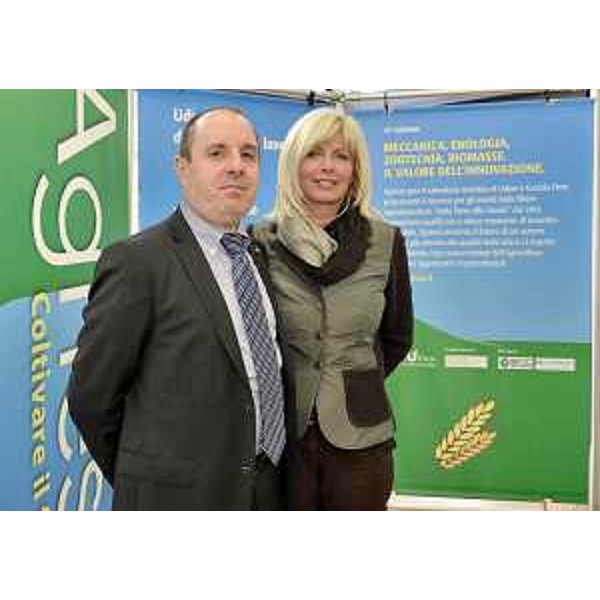 Claudio Violino (Assessore regionale Risorse rurali, agroalimentari e forestali) e Luisa De Marco (Presidente Udine e Gorizia Fiere) alla prima giornata della quarantasettesima edizione di Agriest. (Udine 27/01/12)