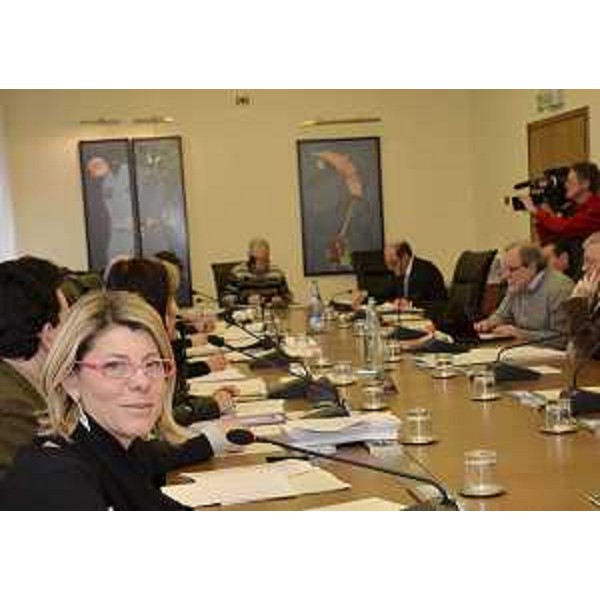 Federica Seganti (Assessore regionale Attività produttive, delegato Polizia locale e Sicurezza) durante la riunione della II Commissione in Consiglio regionale. (Trieste 07/02/12)