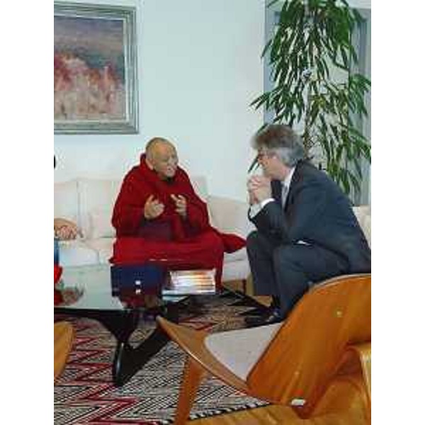 Lobsang Phende (Monaco tibetano) e Renzo Tondo (Presidente Friuli Venezia Giulia). (Udine 14/02/12)