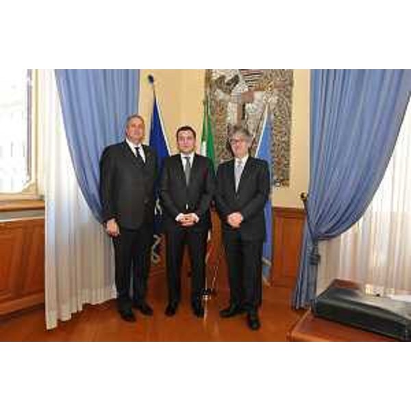 Renato Pujatti (Presidente Finest), Nebojsa Ciric (Ministro Sviluppo economico Repubblica di Serbia) e Renzo Tondo (Presidente Friuli Venezia Giulia). (Roma 16/02/12)