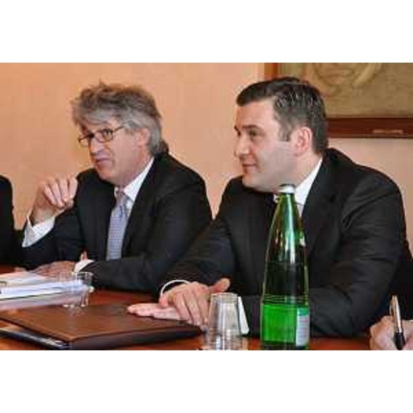 Renzo Tondo (Presidente Friuli Venezia Giulia) e Nebojsa Ciric (Ministro Sviluppo economico Repubblica di Serbia). (Roma 16/02/12)