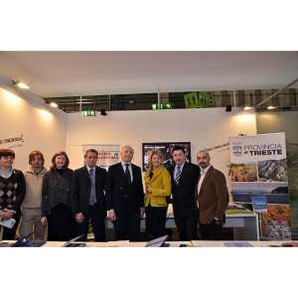 Federica Seganti (Assessore regionale Attività produttive) all'apertura dello stand del Friuli Venezia Giulia alla BIT-Borsa Internazionale Turismo. (Milano 16/02/12)