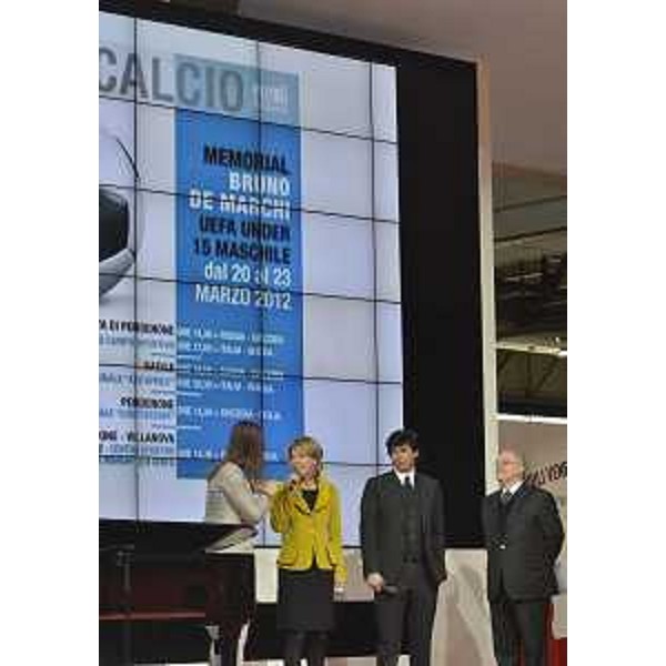 Federica Seganti (Assessore regionale Attività produttive) all'apertura dello stand del Friuli Venezia Giulia alla BIT-Borsa Internazionale Turismo. (Milano 16/02/12)