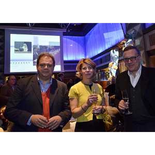 Paolo Condò (Giornalista), Federica Seganti (Assessore regionale Attività produttive) e Giovanni Marzini (Caporedattore RAI FVG) a Palazzo Mezzanotte. (Milano 16/02/12)