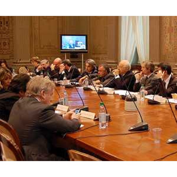 Piero Gnudi (Ministro Affari regionali, Turismo e Sport) alla prima riunione del Tavolo Nazionale per la Governance dello Sport (Tangos). (Roma 07/03/12)