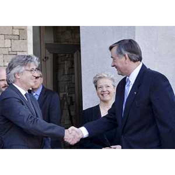 Renzo Tondo (Presidente Friuli Venezia Giulia), Franka Zgavec (Presidente Centro culturale Lojze Bratuz) e Danilo Turk (Presidente Repubblica di Slovenia). (Gorizia 14/03/12)
