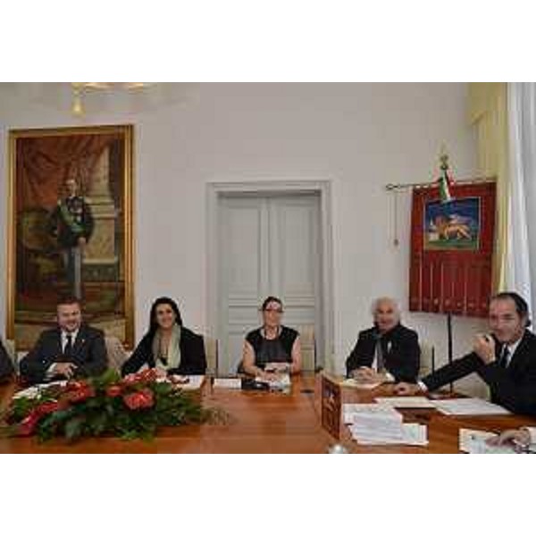 Luca Zaia (Presidente Veneto) presiede la riunione della Giunta regionale del Veneto nella sede della Regione FVG in occasione del vertice trilaterale delle Giunte regionali di Friuli Venezia Giulia, Veneto e Carinzia. (Trieste 16/03/12)