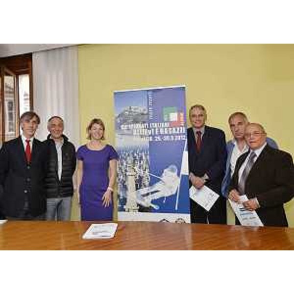 Federica Seganti (Assessore regionale Attività produttive) alla presentazione dei Campionati italiani di sci alpino allievi e ragazzi, previsti a Tarvisio dal 25 al 30 marzo. (Trieste 22/03/12)