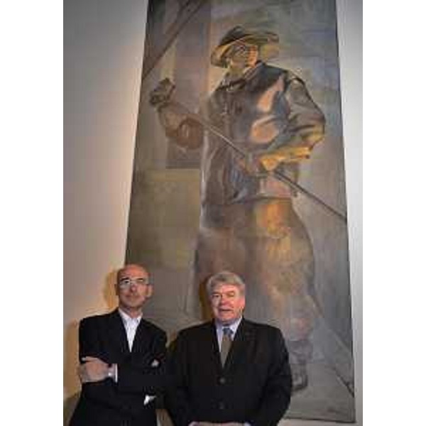 Renato Soru (Imprenditore) ed Elio De Anna (Assessore regionale Cultura) all'inaugurazione della mostra "Realismo Socialista. Cecoslovacchia 1948-1989". (Villa Manin di Passariano 23/03/12)