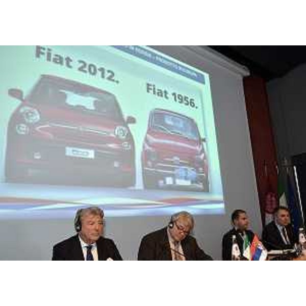 Antonio Paoletti (Presidente Camera di Commercio Trieste) ed Elio De Anna (Assessore regionale Relazioni internazionali e comunitarie) al Forum economico Friuli Venezia Giulia - Serbia, alla Stazione Marittima. (Trieste 30/03/12)