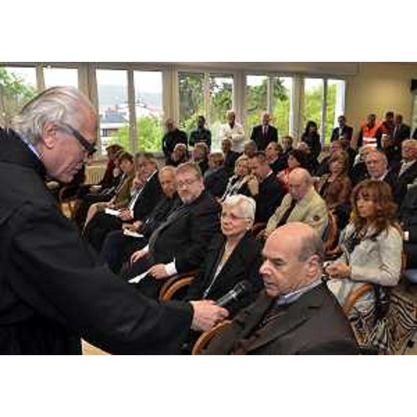 Fra Marco Fabello (Provincia Lombardo-Veneta Ordine ospedaliero di San Giovanni di Dio) e Vladimir Kosic all'inaugurazione di 10 posti letto per pazienti affetti da patologie gravissime nella struttura protetta Villa San Giusto. (Gorizia 24/04/12)
