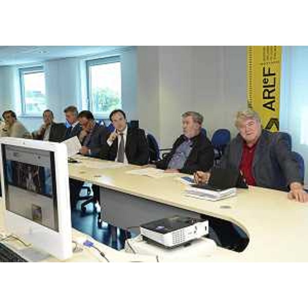 Lorenzo Zanon (Presidente ARLeF) ed Elio De Anna (Assessore regionale Cultura) alla presentazione del nuovo sito web dell'ARLeF-Agenzia regionale per la lingua friulana. (Udine 07/05/12)