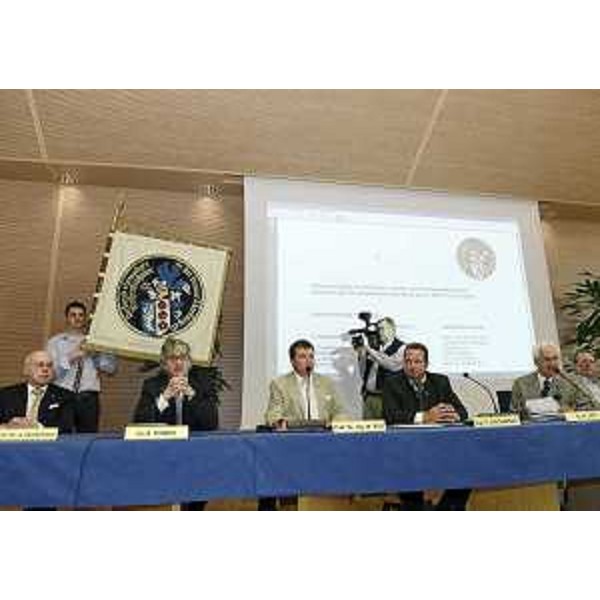 Renzo Tondo (Presidente Friuli Venezia Giulia) alla novantacinquesima assemblea generale della "Verband ehemaliger Weihenstephaner Brauereistudenten", nell'Auditorium della Regione. (Udine 12/05/12)