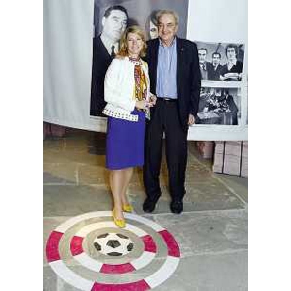 Federica Seganti (Assessore regionale Attività produttive) e Bruno Pizzul (Giornalista) all'anteprima della mostra "Nereo Rocco, la leggenda del Paròn". (Trieste 14/05/12)