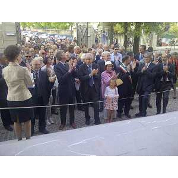 Dino Giacomuzzi (Sindaco Sedegliano), Renzo Tondo (Presidente Friuli Venezia Giulia) e Riccardo Riccardi (Assessore regionale Lavori pubblici) all'inaugurazione del Teatro Plinio Clabassi. (Sedegliano 19/05/12)