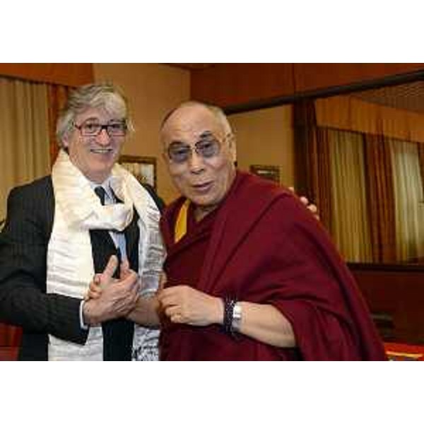 Renzo Tondo (Presidente Friuli Venezia Giulia) e Sua Santità Tenzin Gyatso, quattordicesimo Dalai Lama del Tibet. (Udine 22/05/12)