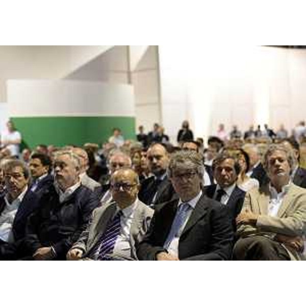 Vanni Lenna (Senatore), Michelangelo Agrusti (Presidente Unindustria Pordenone) e Renzo Tondo (Presidente Friuli Venezia Giulia) agli "Stati generali delle costruzioni - Friuli Venezia Giulia". (Pordenone 28/05/12)