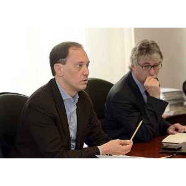 Luca Ciriani (Vicepresidente Regione FVG) e Renzo Tondo (Presidente Friuli Venezia Giulia) nel corso della riunione della Giunta regionale, nella sede della Regione. (Trieste 31/05/12)