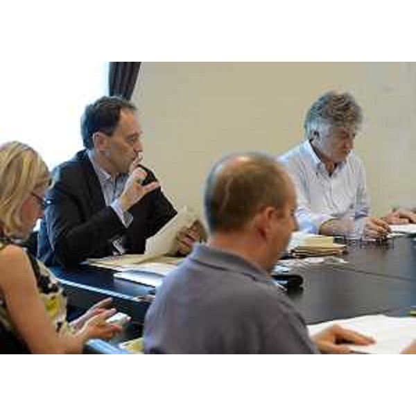 Luca Ciriani (Vicepresidente FVG e assessore regionale Ambiente) e Renzo Tondo (Presidente Friuli Venezia Giulia) durante la riunione della Giunta regionale. (Udine 21/06/12)