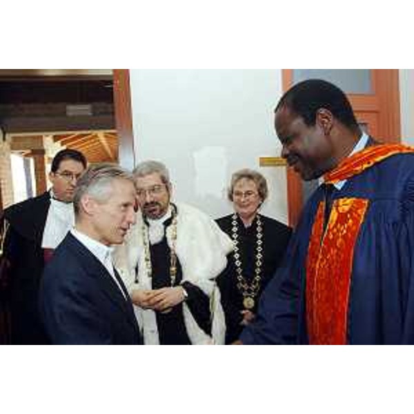 Riccardo Illy (Presidente Regione Friuli Venezia Giulia) con Furio Honsell (Magnifico Rettore dell'Università di Udine) e altri rettori ritratti in occasione dell'inaugurazione dell'anno accademico dell'Università di Udine. (Udine 27/02/07)