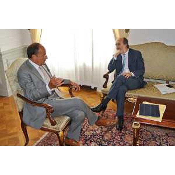 Mario Ciaccia (Viceministro Infrastrutture e Trasporti) e Riccardo Riccardi (Assessore regionale Infrastrutture) nella sede della Regione. (Trieste 03/07/12)
