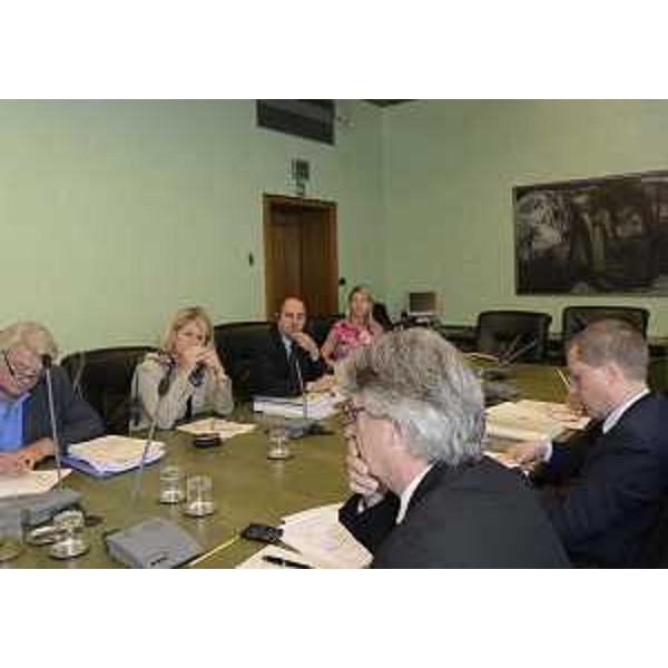 R.Tondo (Presidente Friuli Venezia Giulia) e G.Cortiula (Direttore regionale Salute) di fronte agli assessori regionali E.De Anna (Cultura, Sort, Relazioni internazionali e comunitarie, Funzione pubblica, Autonomie locali, Coordinamento Riforme), S.Savino (Finanze, Patrimonio, Programmazione, Ambiente, Energia, Politiche Montagna), C.Violino (Risorse rurali, agroalimentari e forestali) e F.Seganti (Attività produttive, Polizia locale, Sicurezza), nella riunione di Giunta. (Trieste 25/07/12)