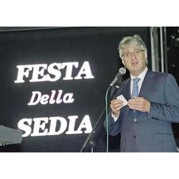 Renzo Tondo (Presidente Friuli Venezia Giulia) interviene all'inaugurazione della XIV edizione della Festa della Sedia. (Manzano 07/09/12)