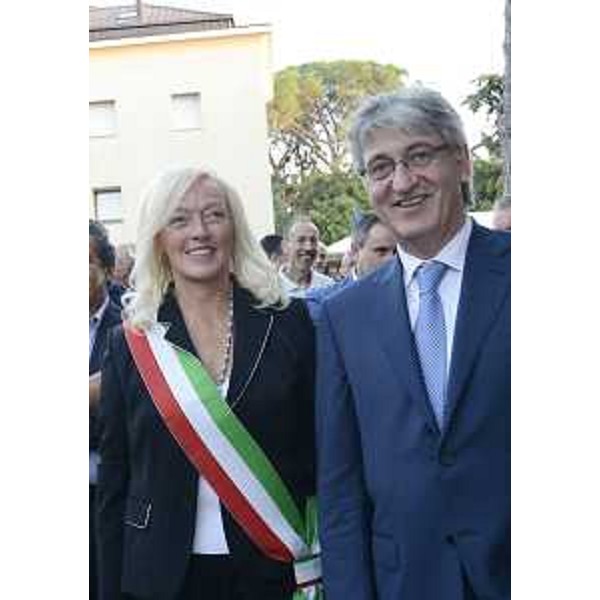 Lidia Driutti (Sindaco Manzano) e Renzo Tondo (Presidente Friuli Venezia Giulia) all'inaugurazione della XIV edizione della Festa della Sedia. (Manzano 07/09/12)