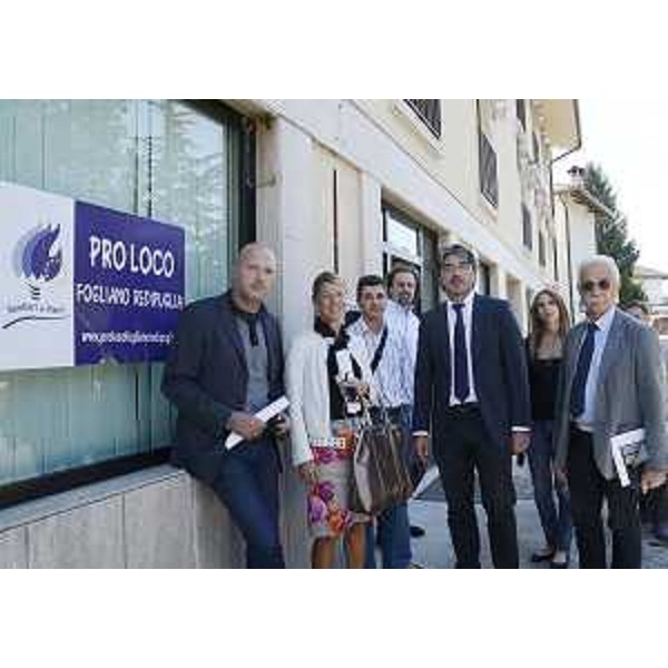 Federica Seganti (Assessore regionale Attività produttive) alla sede della Pro Loco con Federico Razzini (Consigliere regionale) e Antonio Calligaris (Sindaco Fogliano Redipuglia). (Fogliano Redipuglia 20/09/12)